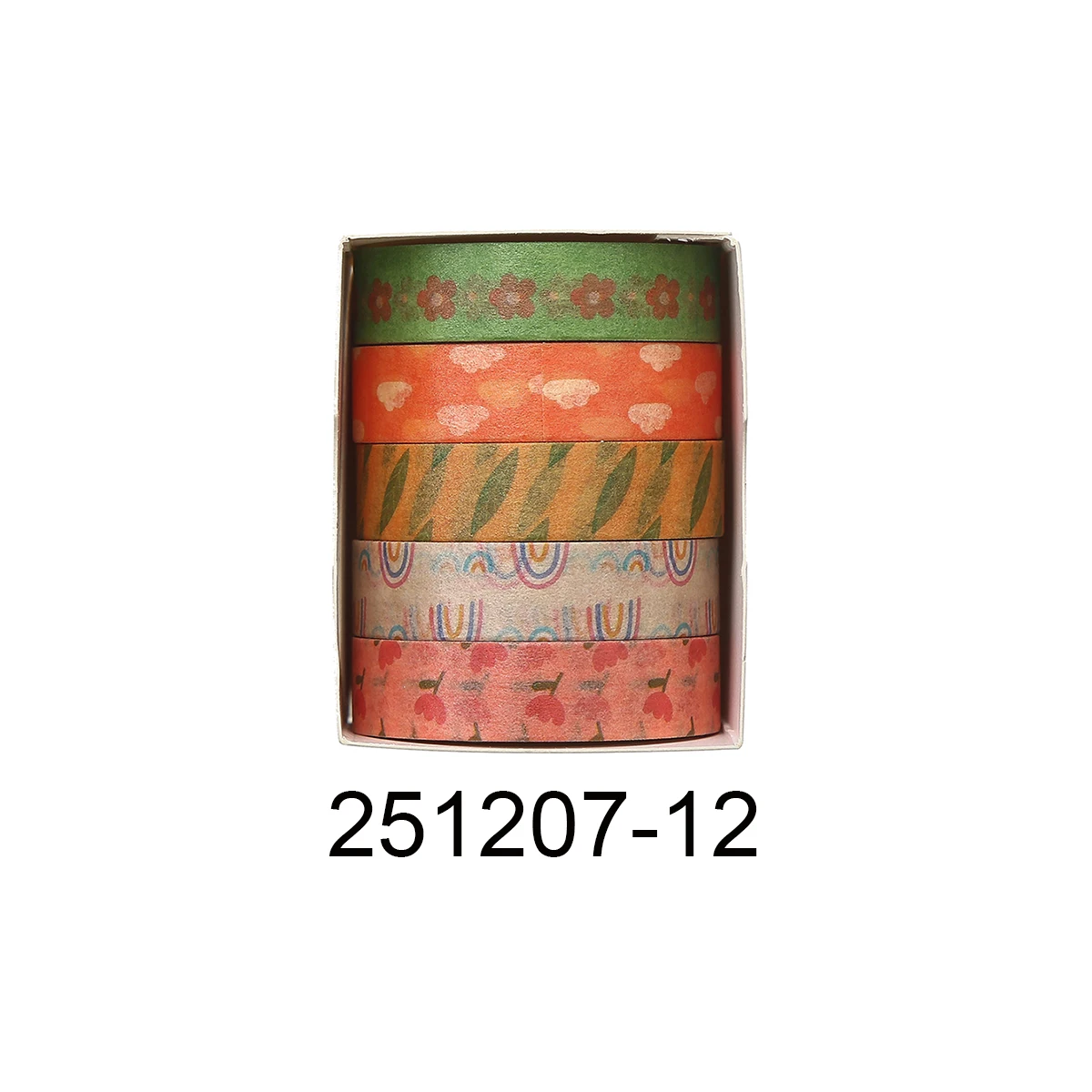 Taśmy washi retro w kwiaty do scrapbookingu i dekoracji Jasnozielony