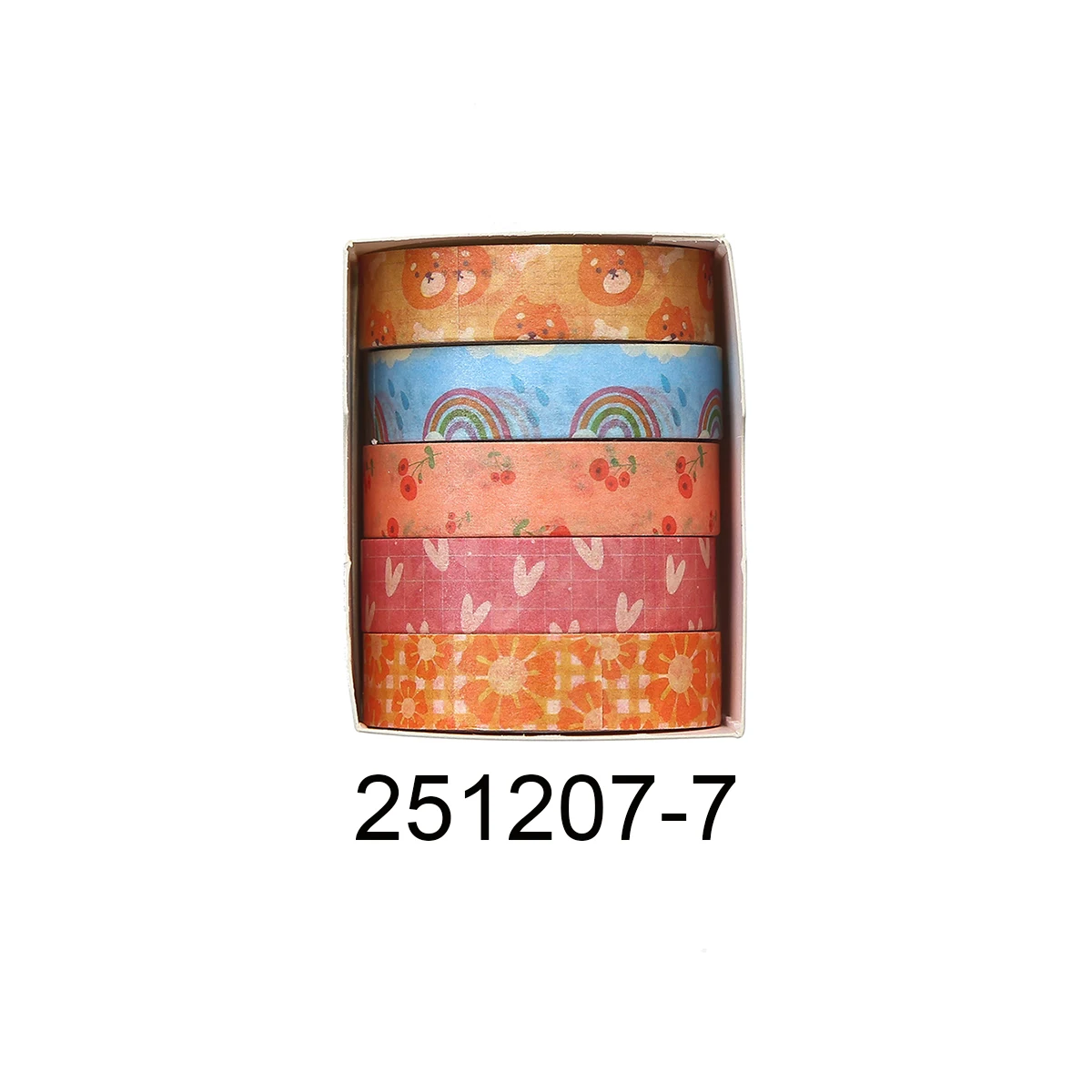 Taśmy washi retro w kwiaty do scrapbookingu i dekoracji Pomarańczowy