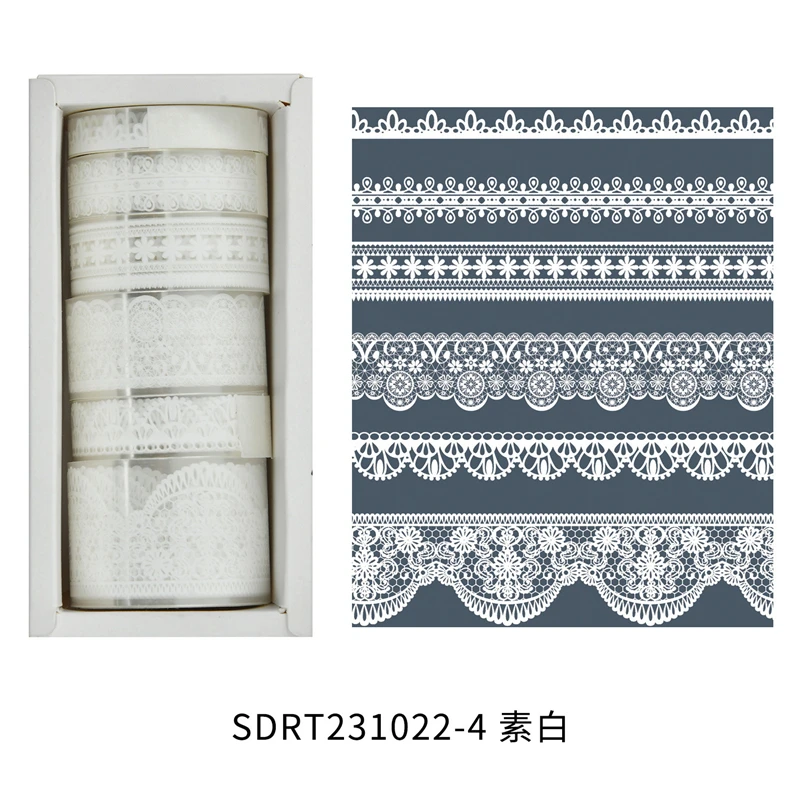 Taśmy Washi retro z motywem zwierzęcym - zestaw 6 rolek do scrapbookingu Fioletowy