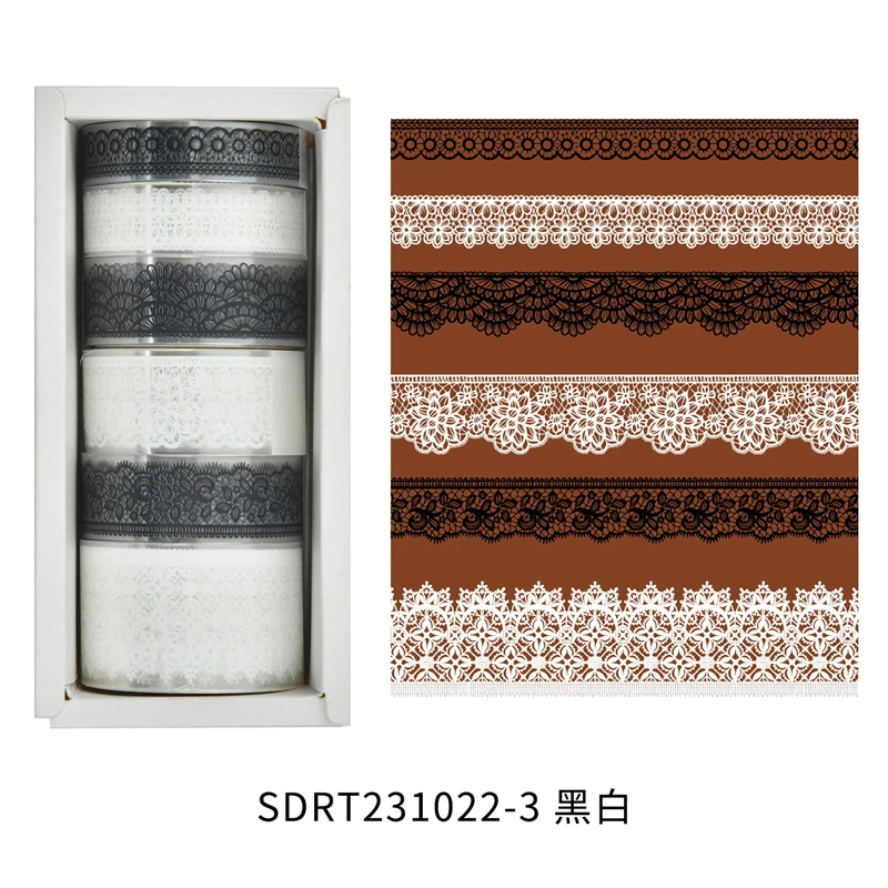 Taśmy Washi retro z motywem zwierzęcym - zestaw 6 rolek do scrapbookingu żółty