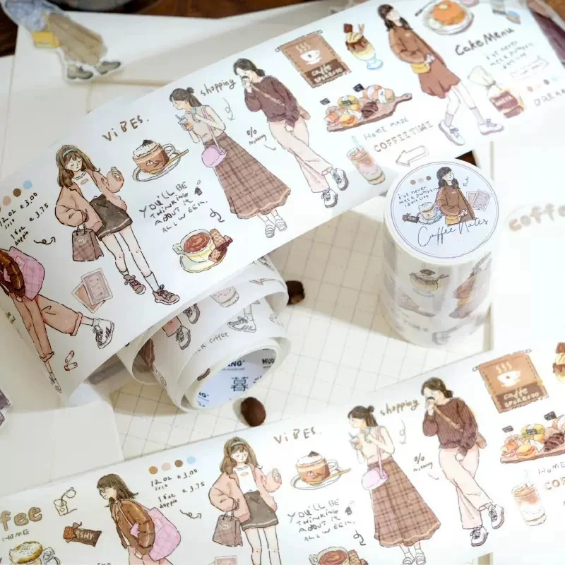 Taśmy Washi do scrapbookingu zestaw 4 rolek wzór Leisure Life Girl Zielony