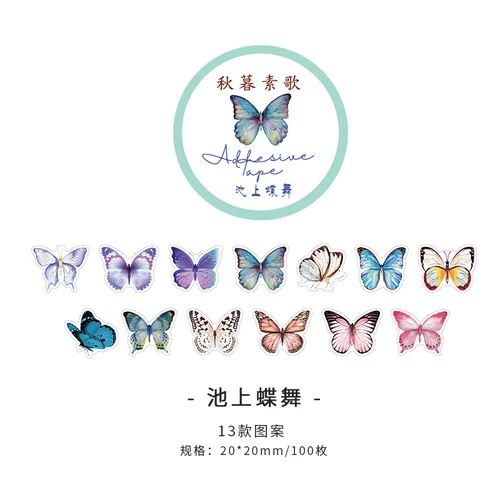 Taśmy Washi zestaw 100 sztuk zwierzęta kwiaty vintage do scrapbookingu Czerwony