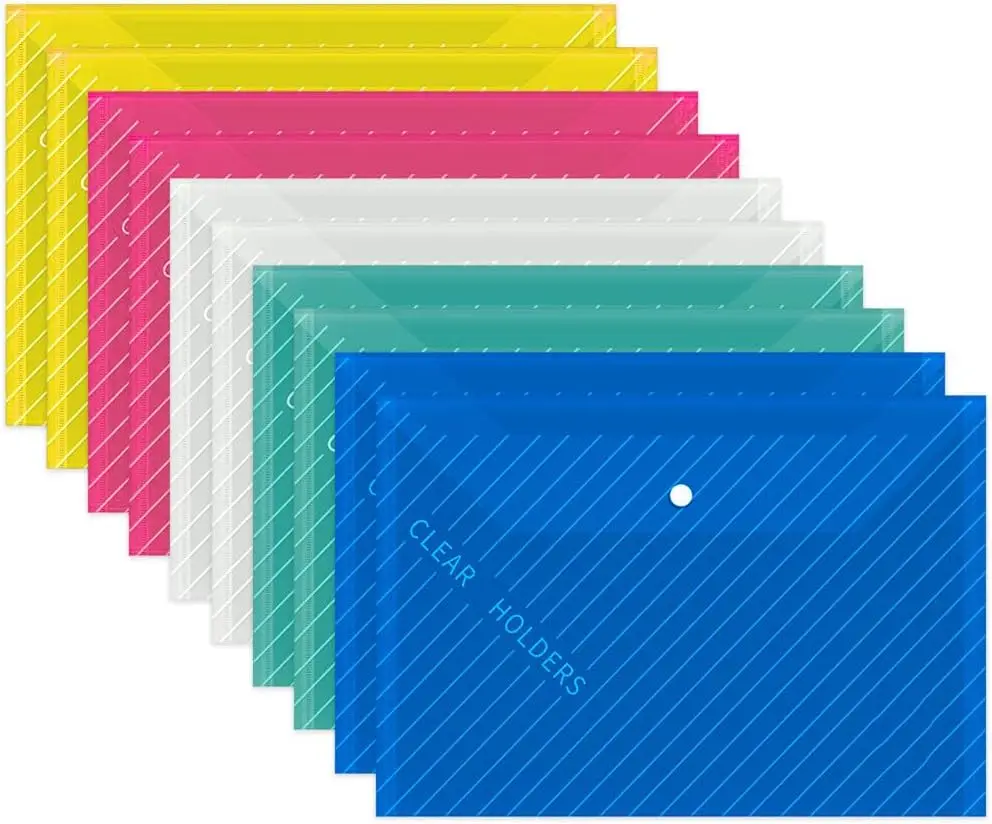 Teczki na dokumenty A4 z zatrzaskiem plastikowe – 10 sztuk Czerwony