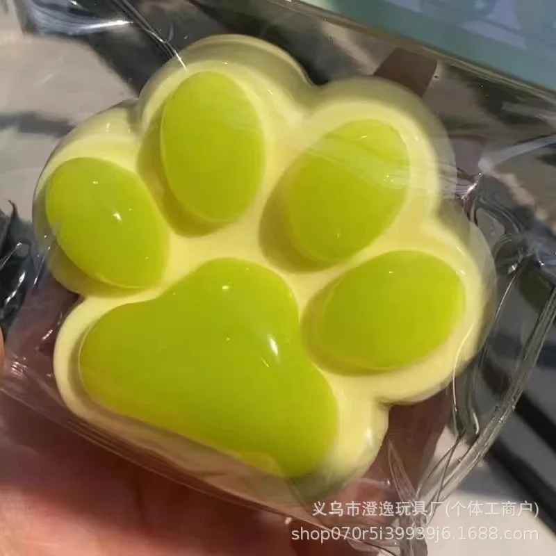 Tęczowa squishy kocia łapka - zabawka antystresowa Jasny