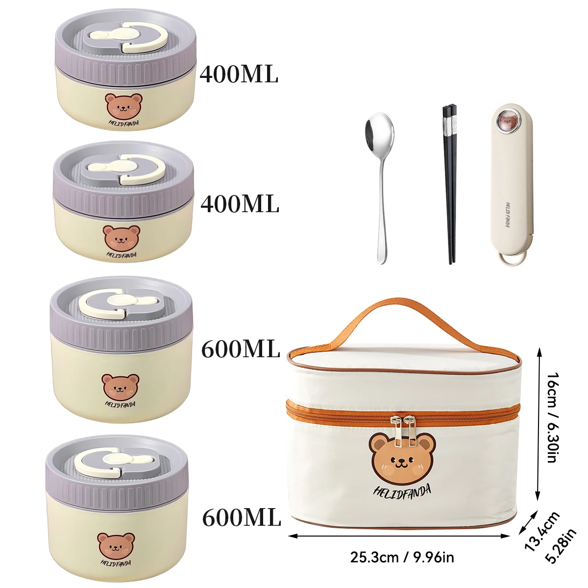 Termiczny pojemnik na lunch ze stali nierdzewnej, bento Wielokrotne