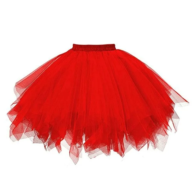 Tiulowa spódnica tutu w stylu retro Czerwony