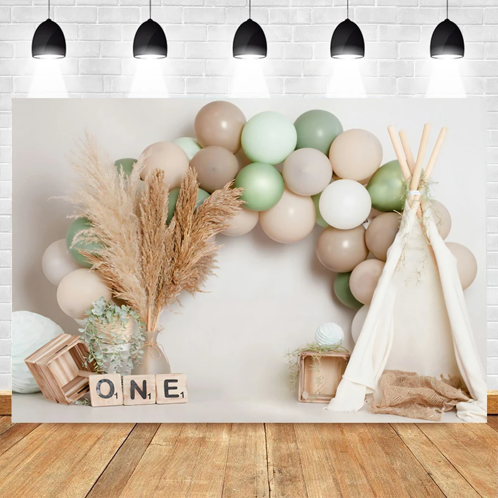 Fotograficzne tło na roczek i baby shower w zwierzęta safari Nwh12761