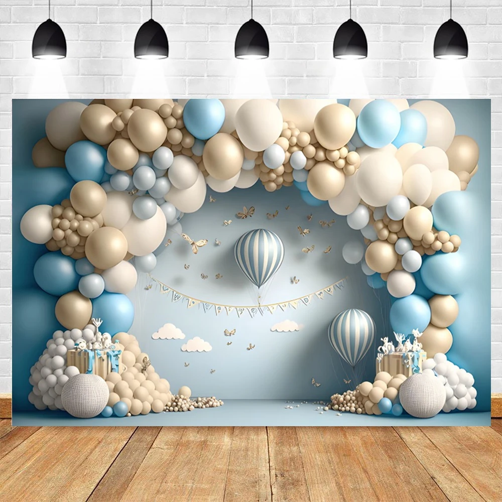 Fotograficzne tło na roczek i baby shower w zwierzęta safari Nwh22237
