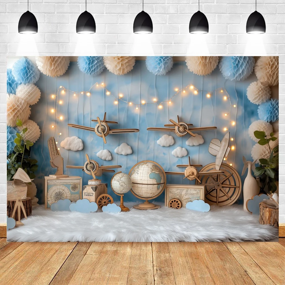 Fotograficzne tło na roczek i baby shower w zwierzęta safari Nwh29641