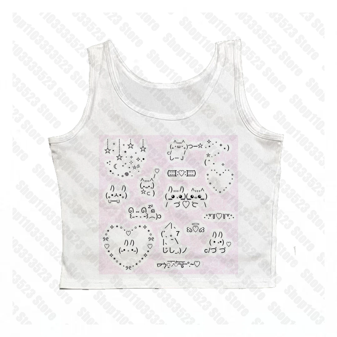 Top bez ramiączek Y2K kawaii w stylu punk gothic — crop tank żółty