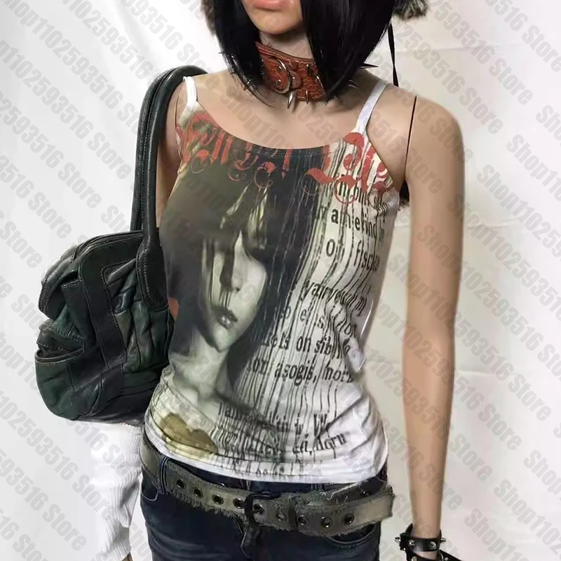 Top na ramiączkach Y2K gorsetowy crop top damski Biały
