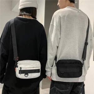 Torba na ramię crossbody unisex z nylonu Niebieski