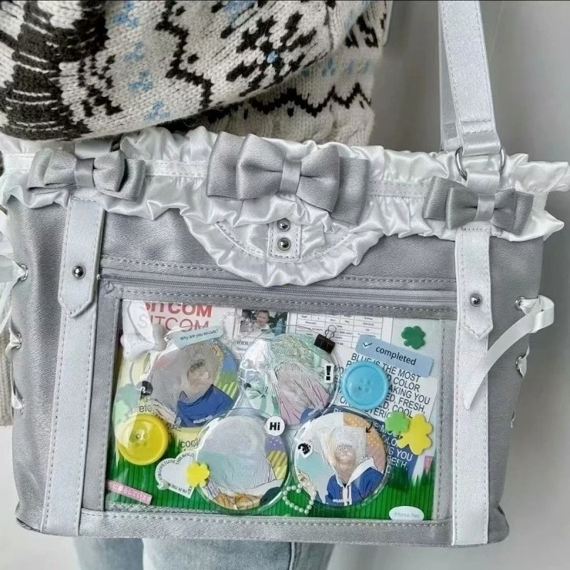 Torba Ita-Bag Y2K z kokardkami i wstążkami Srebrny
