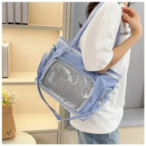Torba itabag baletnica - duża torebka na ramię w stylu anime Niebieski