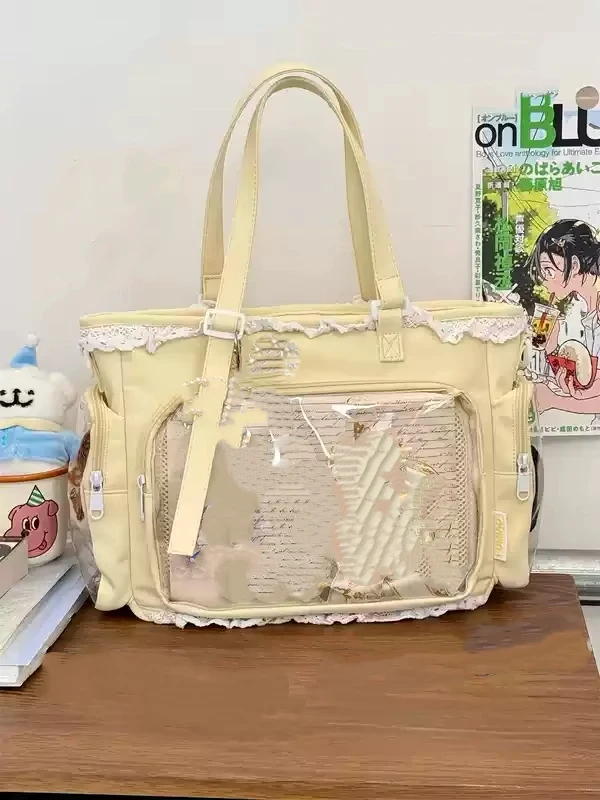 Torba Itabag na ramię z przezroczystym panelem Żółty