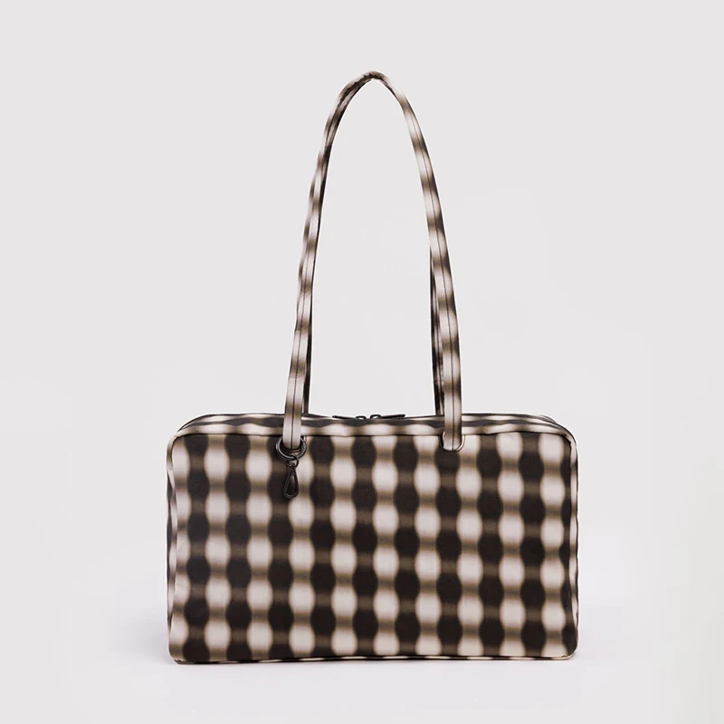 Torba w kratkę na ramię — nylon duży, unisex Fuzzy grid medium