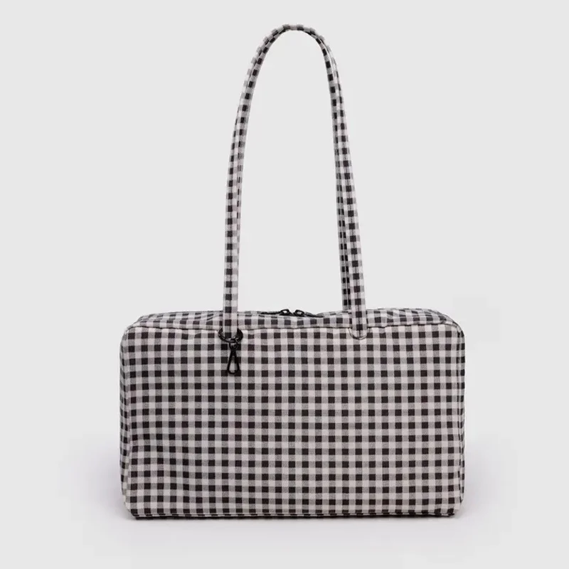 Torba w kratkę na ramię — nylon duży, unisex Grid medium