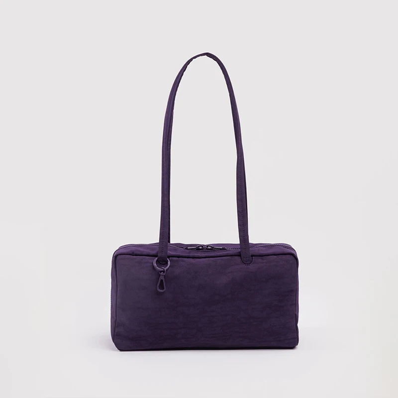 Torba w kratkę na ramię — nylon duży, unisex Fioletowy