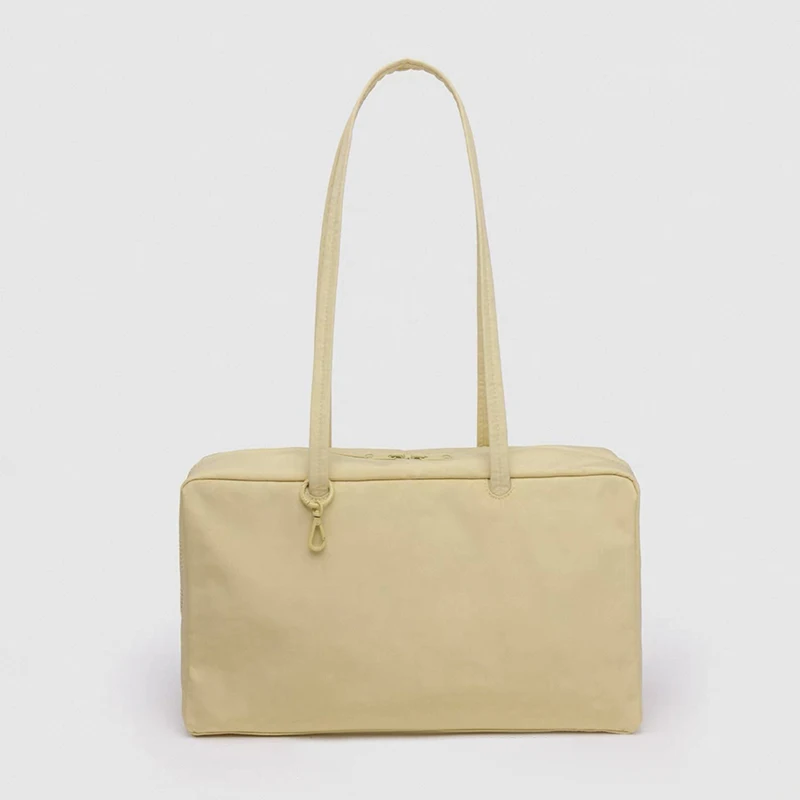 Torba w kratkę na ramię — nylon duży, unisex Żółty