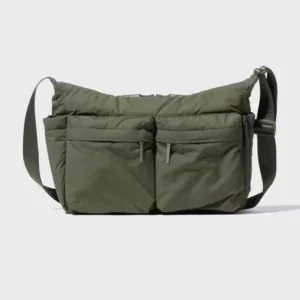Torba na ramię na laptopa z wieloma kieszeniami Zieleń wojskowa