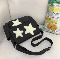 Torba na ramię shopper Y2K w gwiazdki Czarny