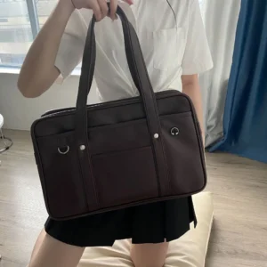 Torba szkolna na ramię w stylu japońskim JK, pojemna torba na laptopa Czekolada