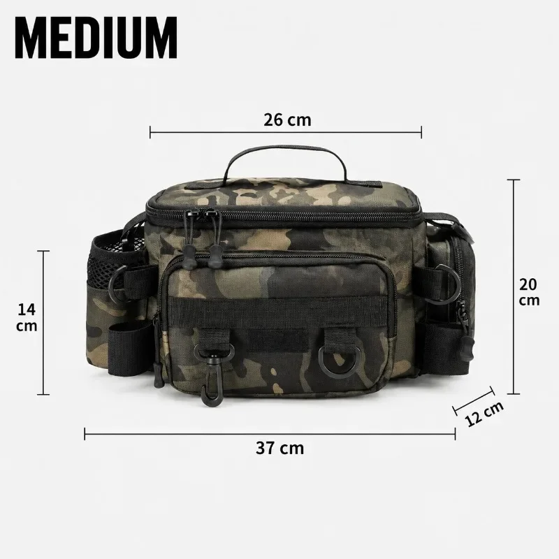 Wodoodporna torba wędkarska na ramię z uchwytem na wędkę Camouflage