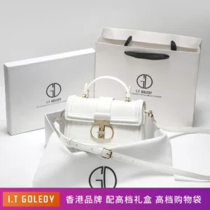 Elegancka torebka damska ze skóry tłoczonej w krokodyla White(o box)