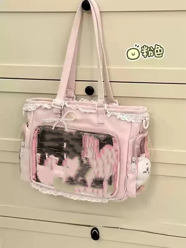 Torebka itabag na ramię w stylu japońskim Różowy