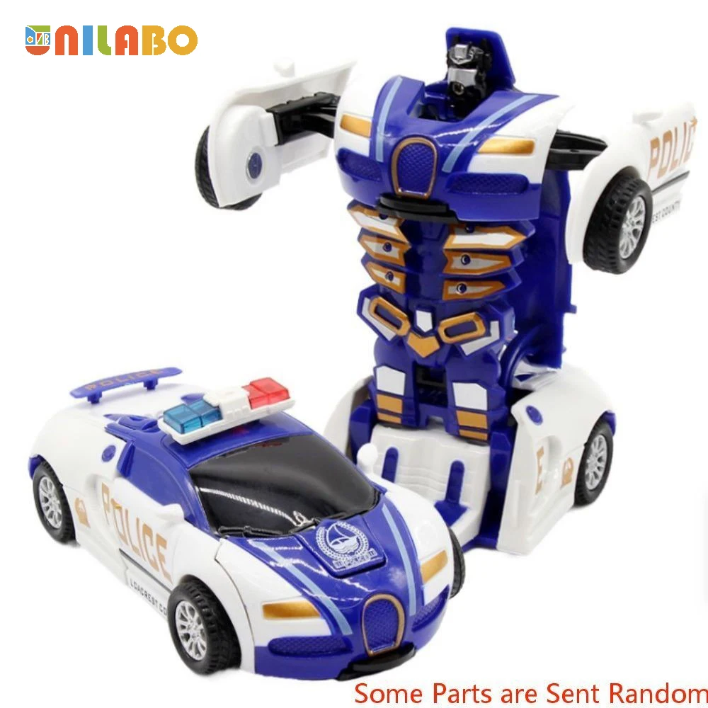 Transformujący robot-samochód dla dzieci bez baterii Niebieski