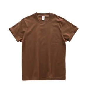 Gruby męski t-shirt oversize 280 g, bawełna, jednolity kolor Kawowy
