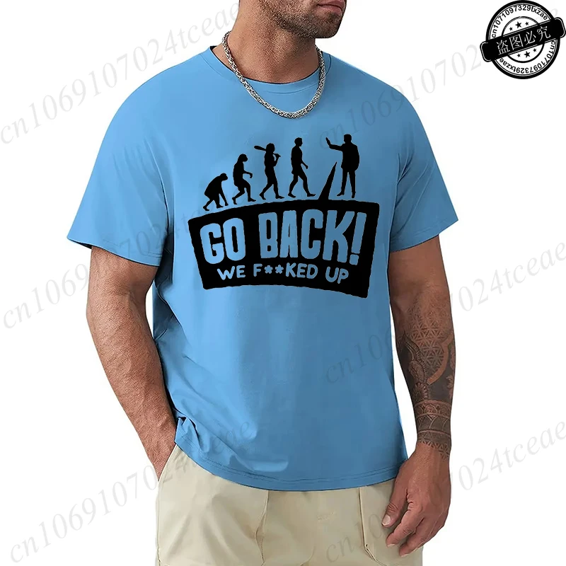 T-shirt oversize z zabawnym nadrukiem ewolucji 7 1