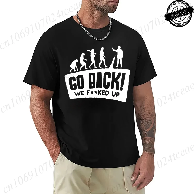 T-shirt oversize z zabawnym nadrukiem ewolucji 7 10