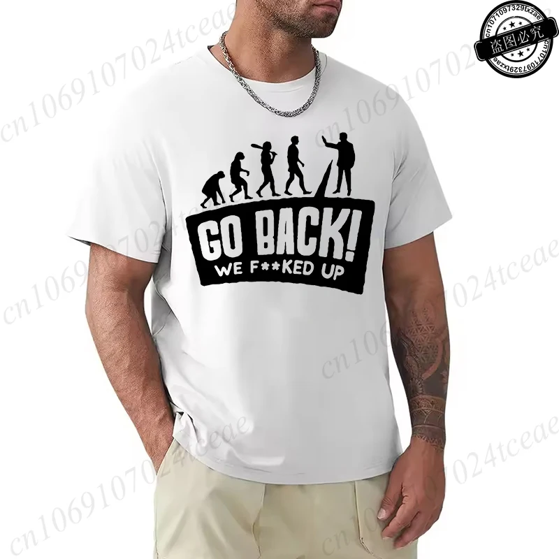 T-shirt oversize z zabawnym nadrukiem ewolucji 7 2