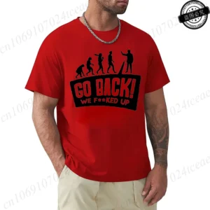 T-shirt oversize z zabawnym nadrukiem ewolucji 7 3