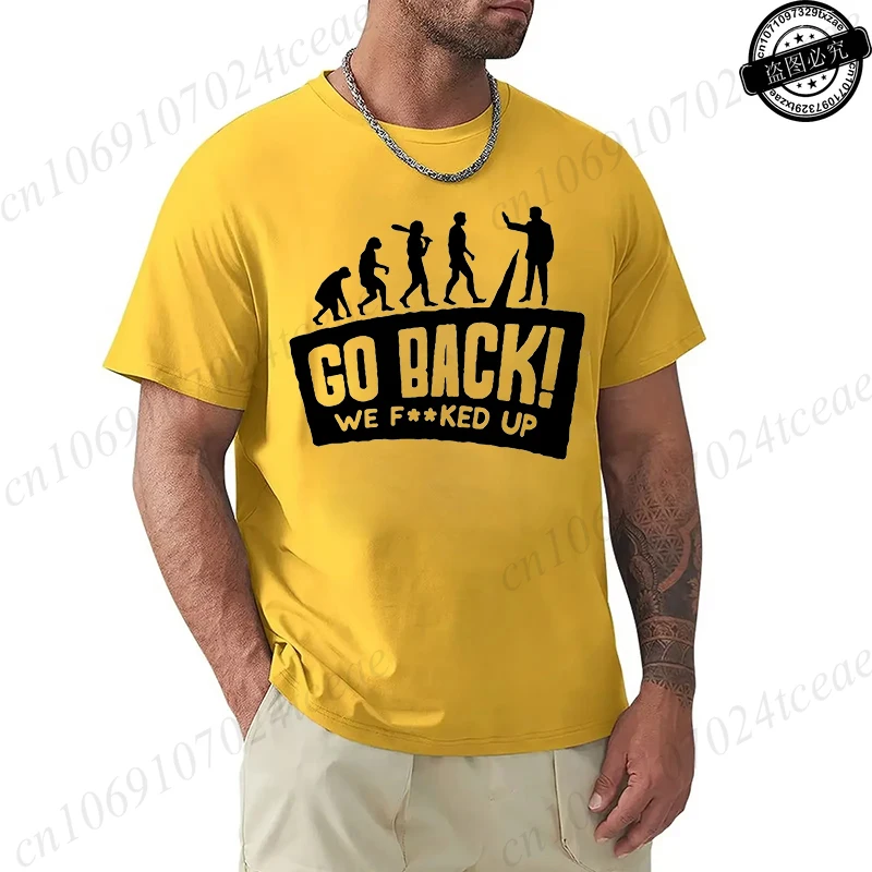 T-shirt oversize z zabawnym nadrukiem ewolucji 7 4