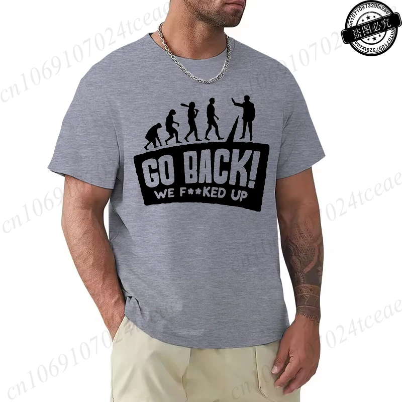 T-shirt oversize z zabawnym nadrukiem ewolucji 7 8