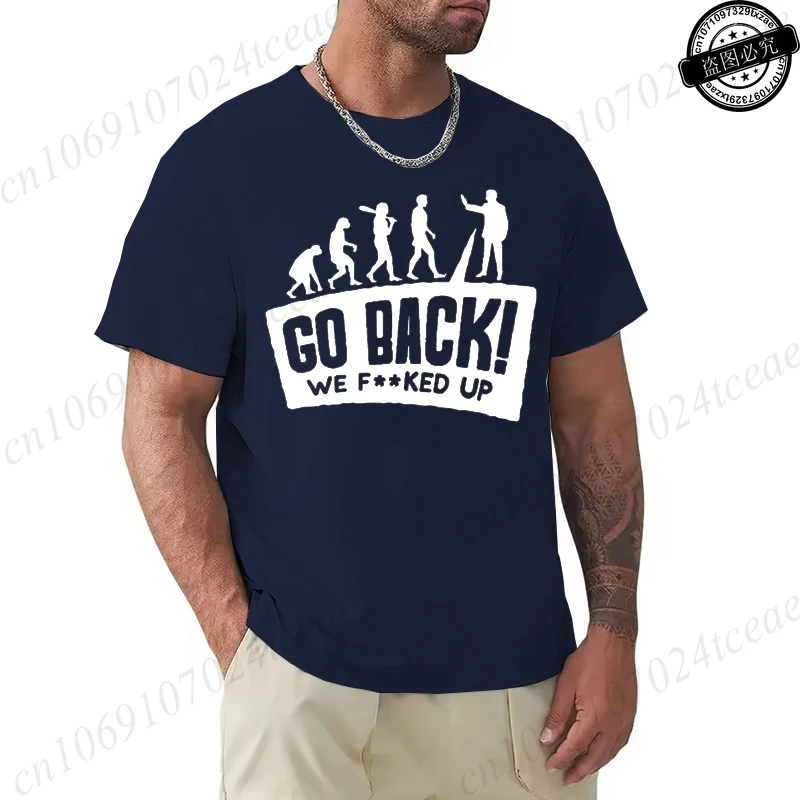 T-shirt oversize z zabawnym nadrukiem ewolucji 7 9