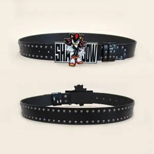 Unisex pasek z nitami w stylu punk Y2K do jeansów Czerwony kot