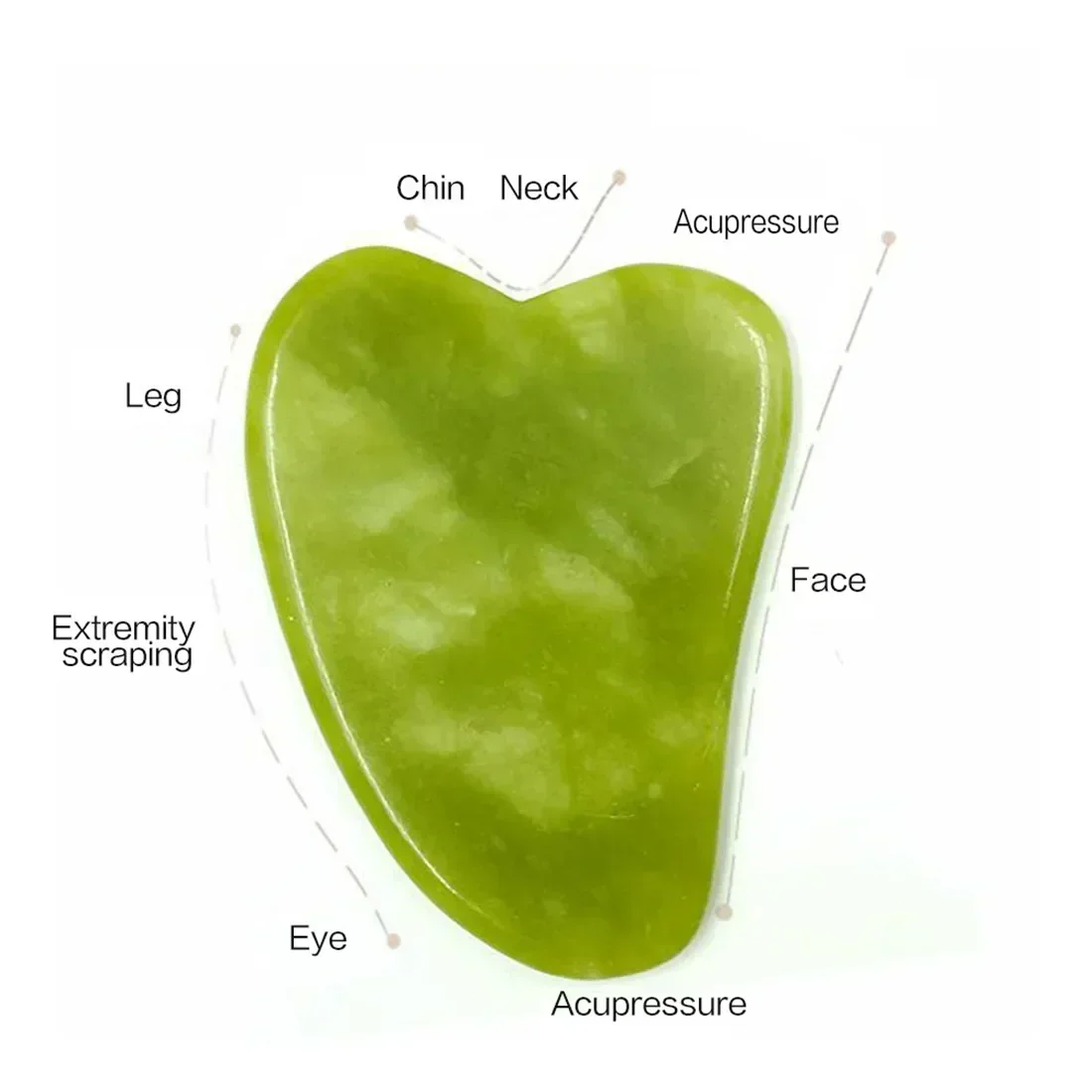 Wałek i płytka Gua Sha z naturalnego jadeitu do twarzy Triangle