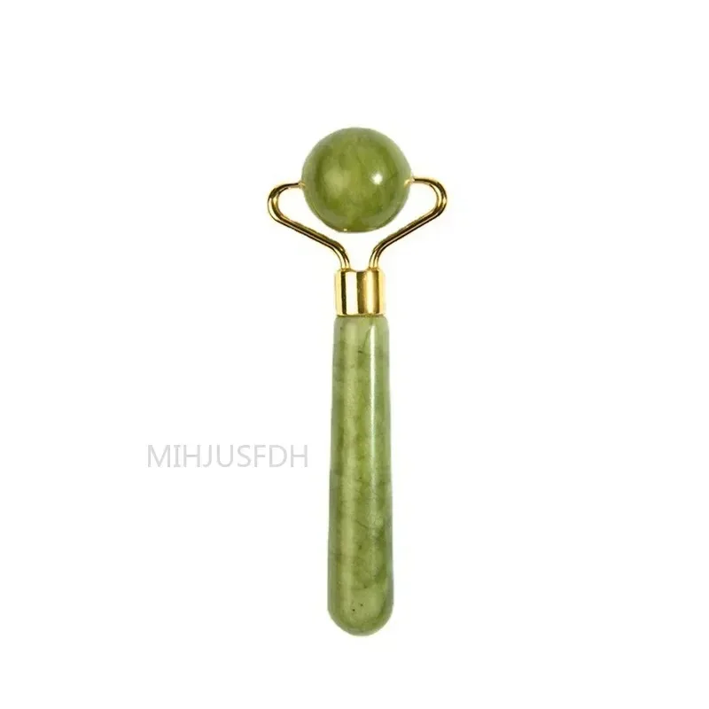 Wałek jadeitowy i kamień Gua Sha - zestaw do masażu twarzy Single head roller