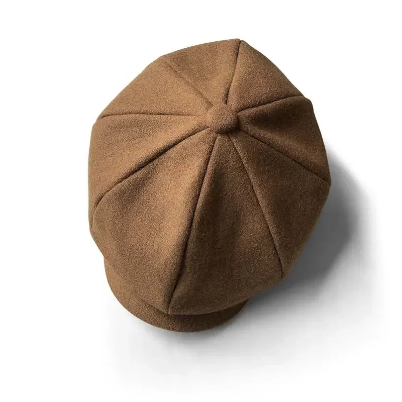 Wełniana czapka gazeciarza w stylu Gatsby Khaki