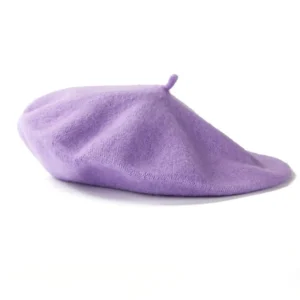 Wełniany beret damski w stylu francuskim retro na jesień i zimę Jasnofioletowy