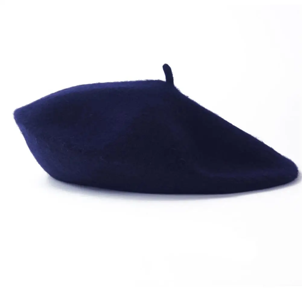 Wełniany beret damski w stylu francuskim retro na jesień i zimę Marynarka wojenna