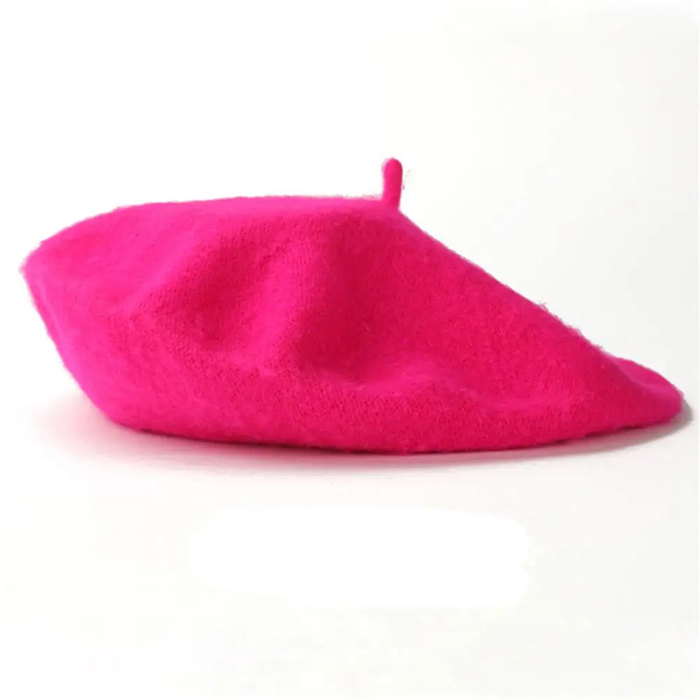 Wełniany beret damski w stylu francuskim retro na jesień i zimę Róża