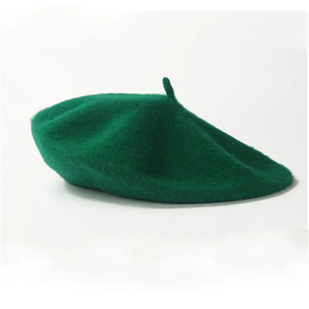 Wełniany beret damski w stylu vintage Zielony