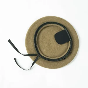 Wełniany beret wojskowy duży rozmiar unisex Kamel