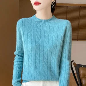 Wełniany sweter damski w stylu koreańskim Hu lan se