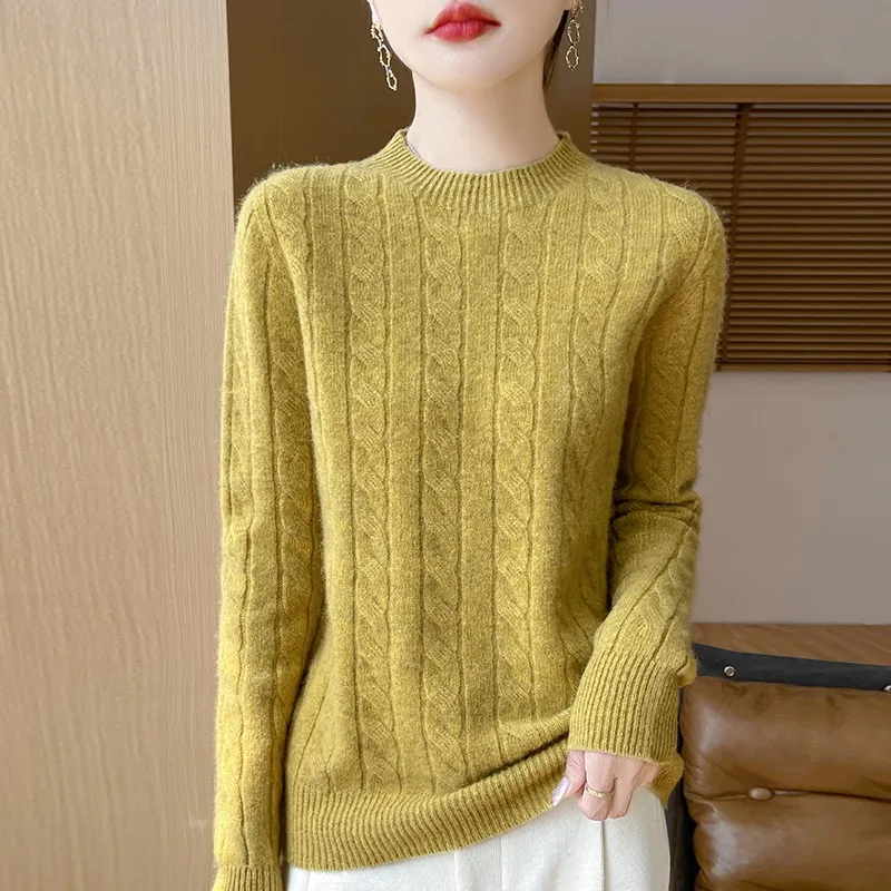 Wełniany sweter damski w stylu koreańskim Jie mo huang