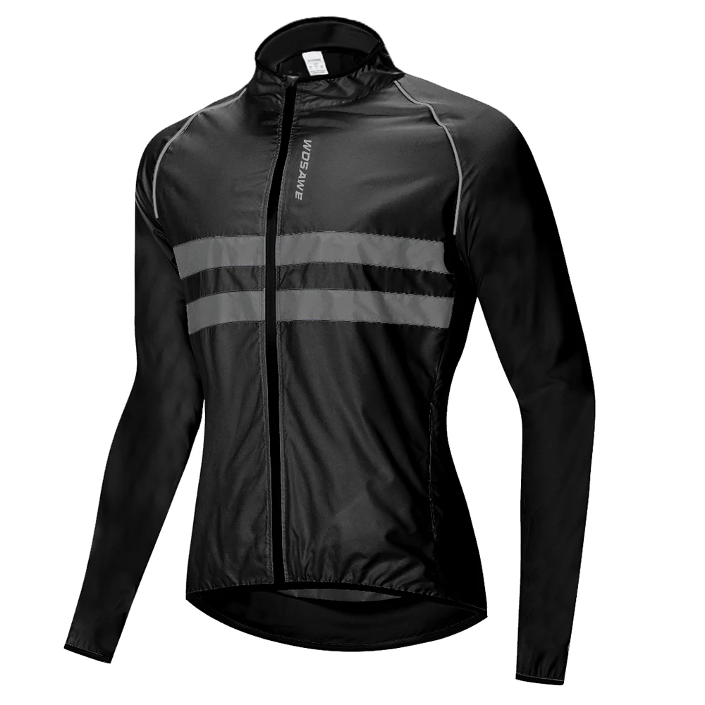 Lekka wiatrówka rowerowa WOSAWE wiatroszczelna z długim rękawem Jacket long b